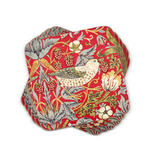Load image into Gallery viewer, William Morris Strawberry Thief Coasters Set of 4 - Red