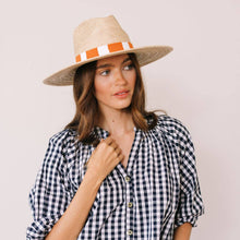 Load image into Gallery viewer, Orange and White Palm Hat