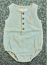 Load image into Gallery viewer, Baby Bubble Romper - Green Gingham