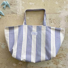 Load image into Gallery viewer, Maison Mallow Bordeaux Stripe Tote