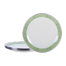Load image into Gallery viewer, Green Scallop Enamel Picnic Plates