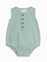 Load image into Gallery viewer, Baby Bubble Romper - Green Gingham

