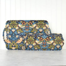 Load image into Gallery viewer, William Morris Strawberry Thief Blue Melamine Sandwich Tray
