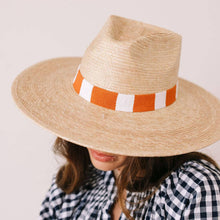 Load image into Gallery viewer, Orange and White Palm Hat
