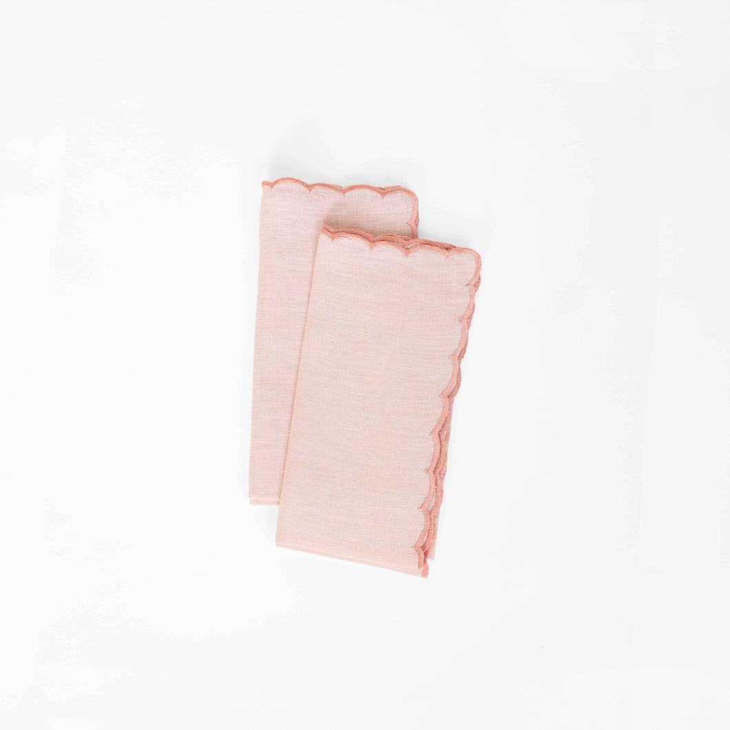 Scalloped Napkin Set (2) - Rose