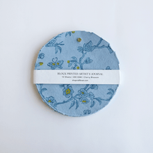 Load image into Gallery viewer, Indigo Block Printed Round Artist&#39;s Journal

