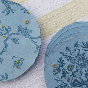Indigo Block Printed Round Artist's Journal
