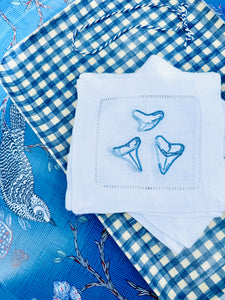 Embroidered Shark Teeth Cocktail Napkins