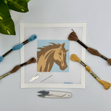 Load image into Gallery viewer, Horse Needlepoint Kit 4x4
