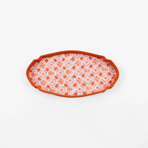 Block Printed Tray - Spring Bloom Orange