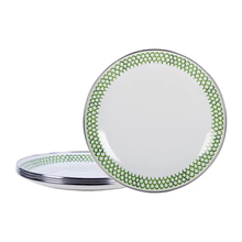 Load image into Gallery viewer, Green Scallop Enamel Picnic Plates
