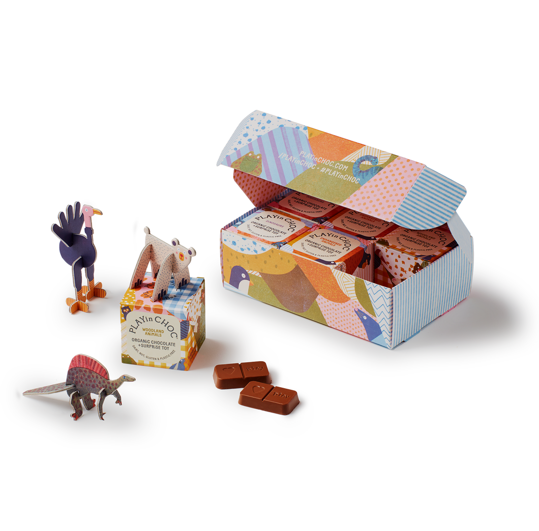 Organic Chocolate Box w/ Animal Toy Set (6)